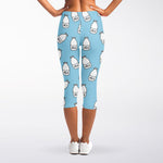 Milk Bottle Cartoon Pattern Print Women's Capri Leggings