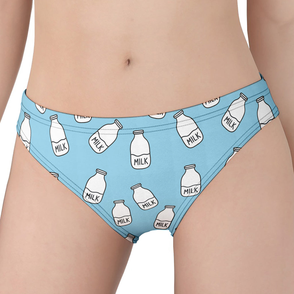 Milk Bottle Cartoon Pattern Print Women's Panties
