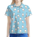 Milk Bottle Cartoon Pattern Print Women's Polo Shirt