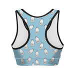 Milk Bottle Cartoon Pattern Print Women's Sports Bra