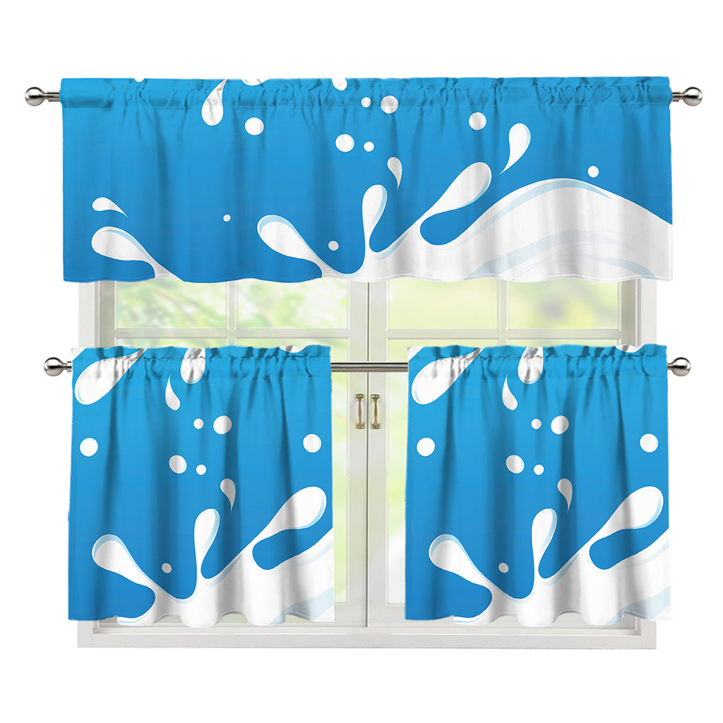 Milk Print 3 Piece Kitchen Curtains