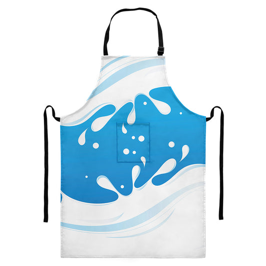 Milk Print Bib Apron With Pocket