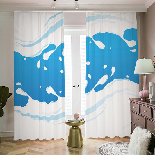Milk Print Blackout Pencil Pleat Curtains