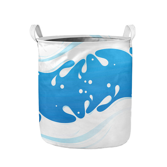 Milk Print Collapsible Laundry Basket