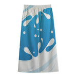 Milk Print Cotton Front Slit Maxi Skirt