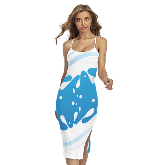 Milk Print Cross Back Cami Dress
