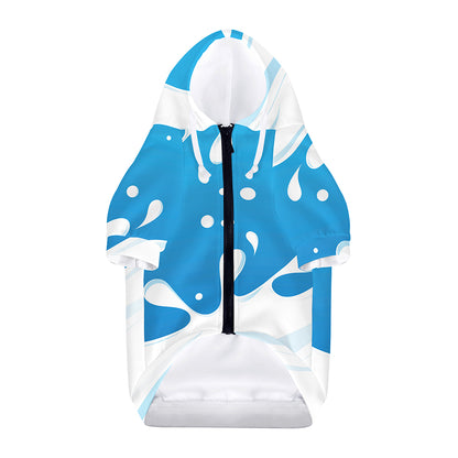 Milk Print Dog Zip Up Hoodie