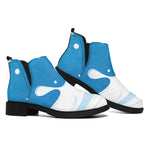 Milk Print Flat Ankle Boots