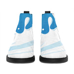 Milk Print Flat Ankle Boots