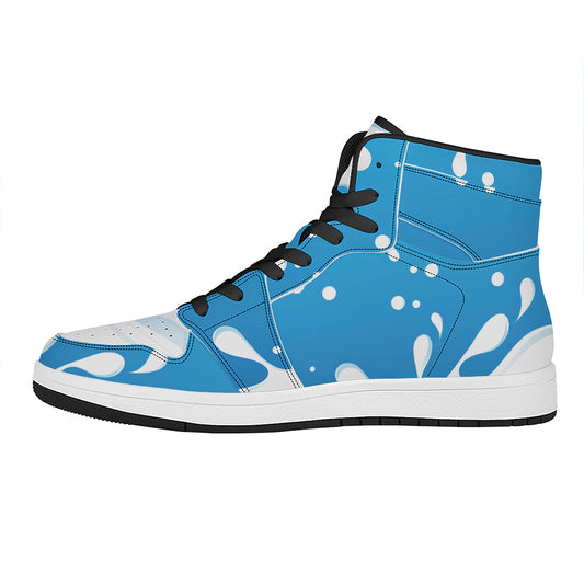 Milk Print High Top Leather Sneakers