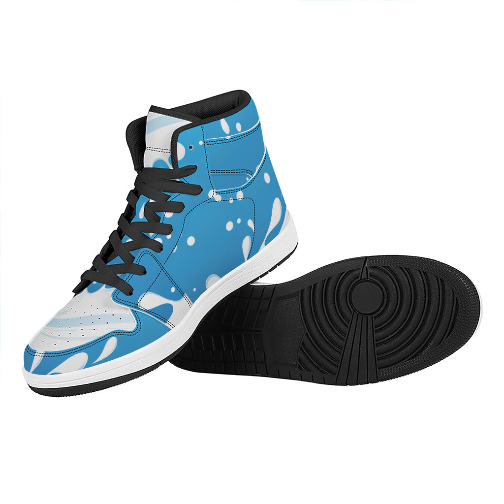 Milk Print High Top Leather Sneakers