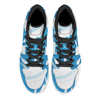 Milk Print High Top Leather Sneakers