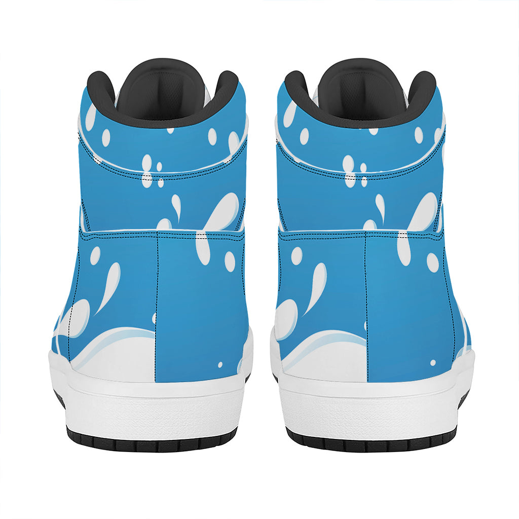 Milk Print High Top Leather Sneakers