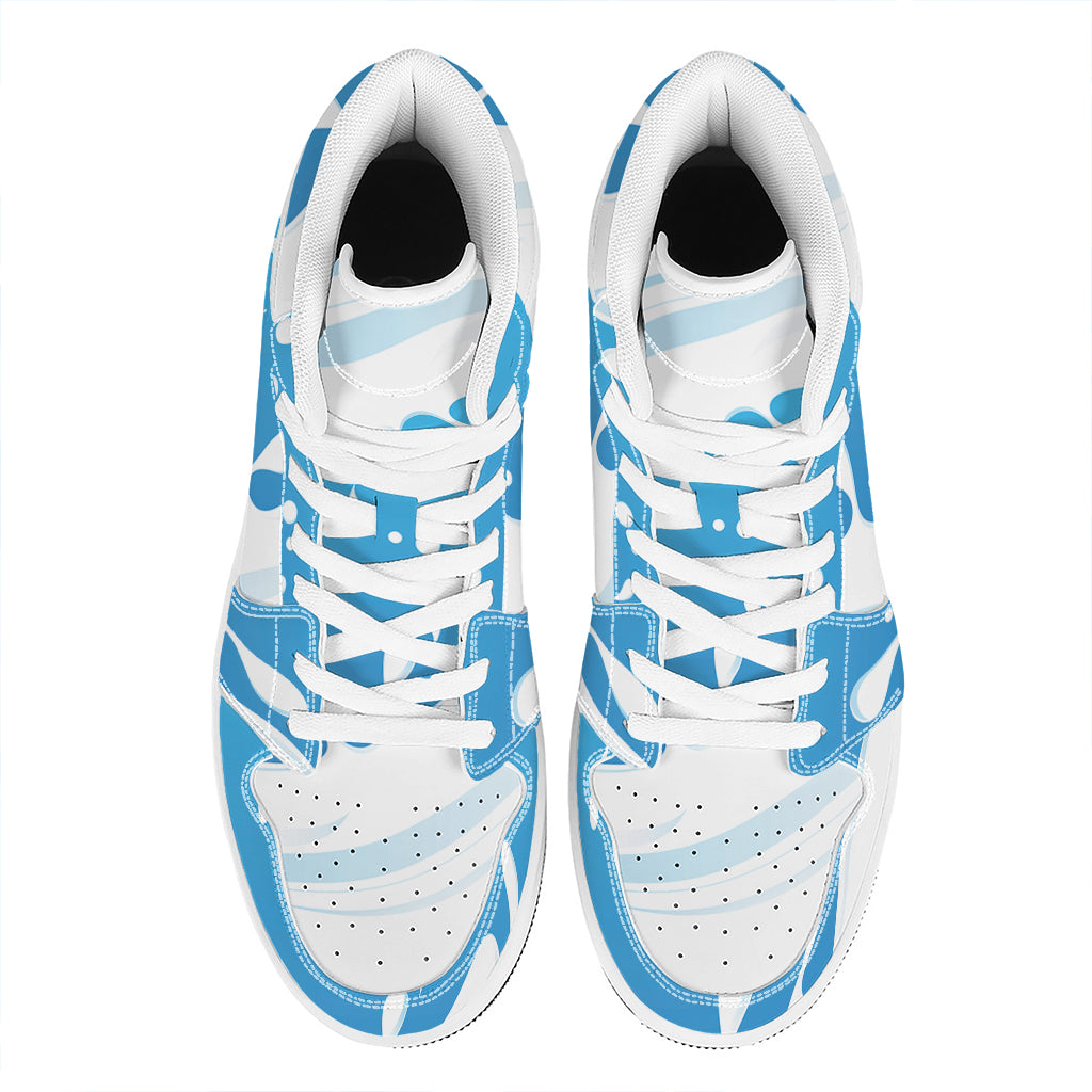 Milk Print High Top Leather Sneakers