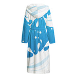 Milk Print Hooded Bathrobe