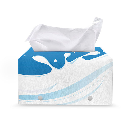 Milk Print Leather Tissue Box Cover