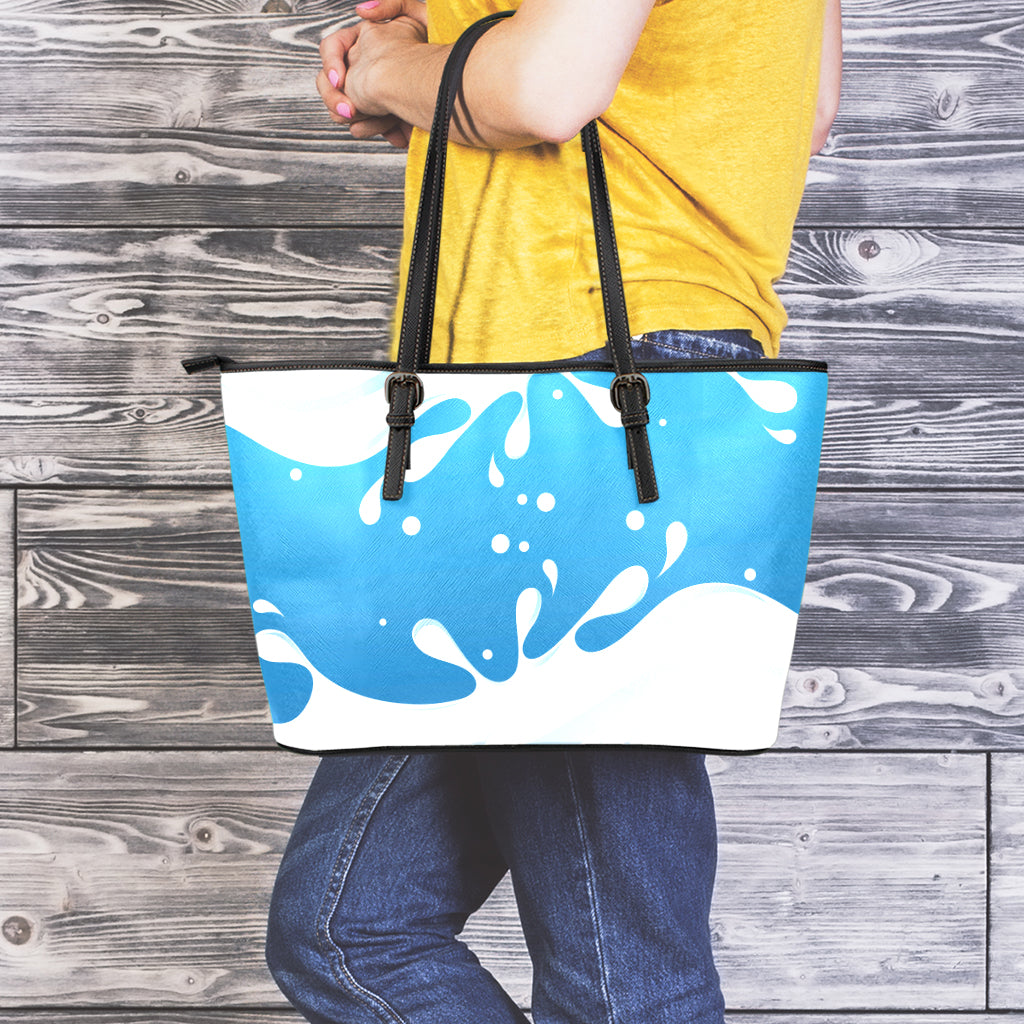 Milk Print Leather Tote Bag