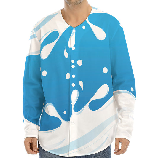 Milk Print Long Sleeve Baseball Jersey