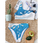 Milk Print One Shoulder Bikini Top