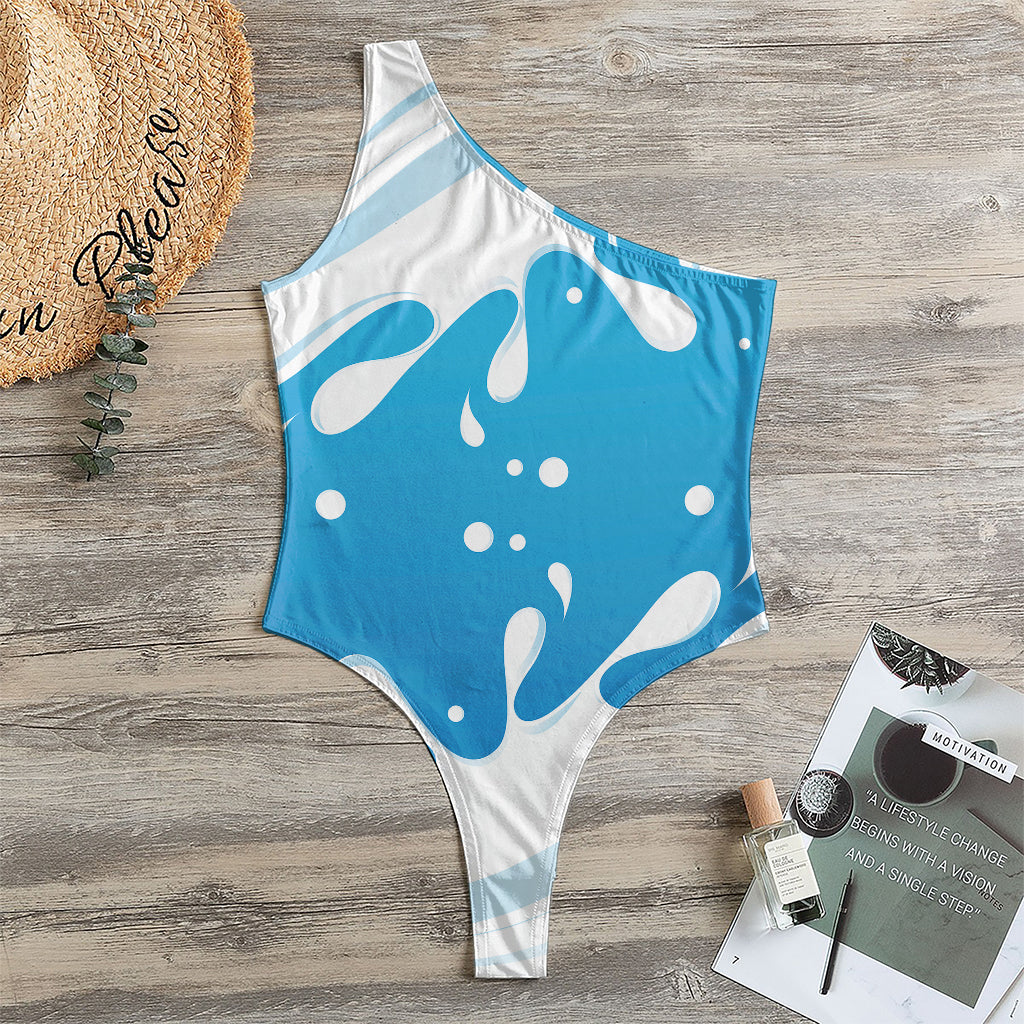 Milk Print One Shoulder Bodysuit