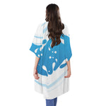 Milk Print Open Front Beach Cover Up