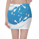 Milk Print Pencil Mini Skirt