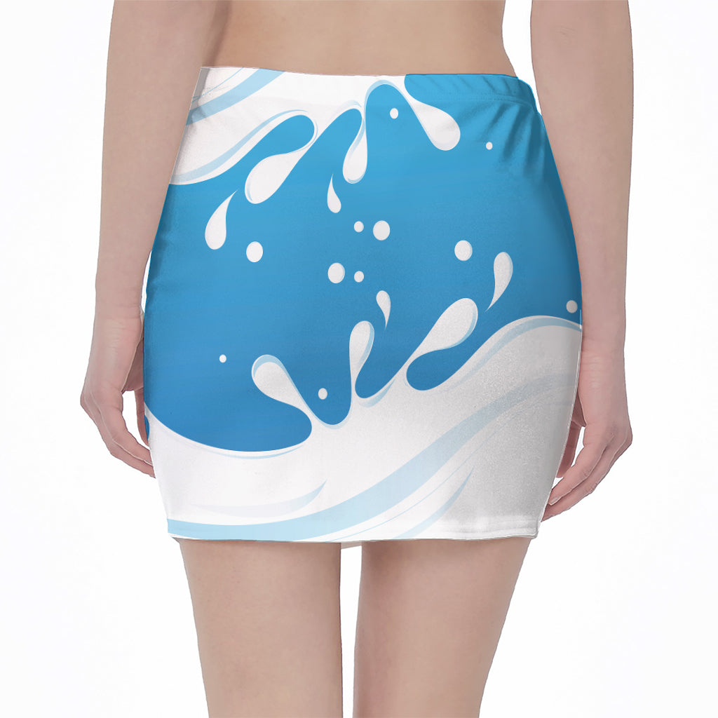 Milk Print Pencil Mini Skirt