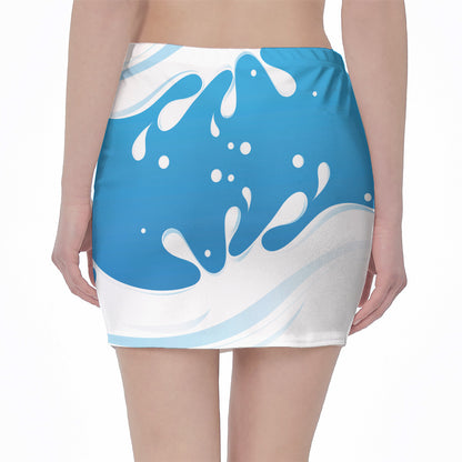 Milk Print Pencil Mini Skirt