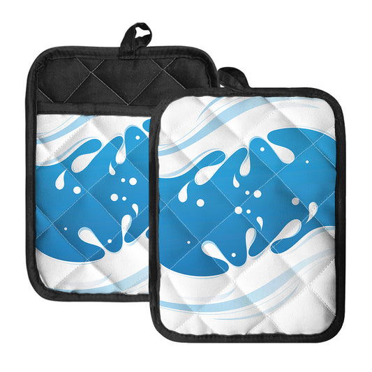 Milk Print Pot Holders With Pocket
