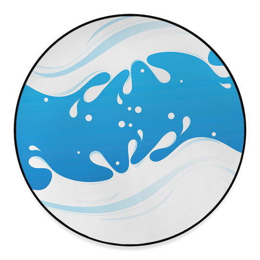 Milk Print Round Floor Mat