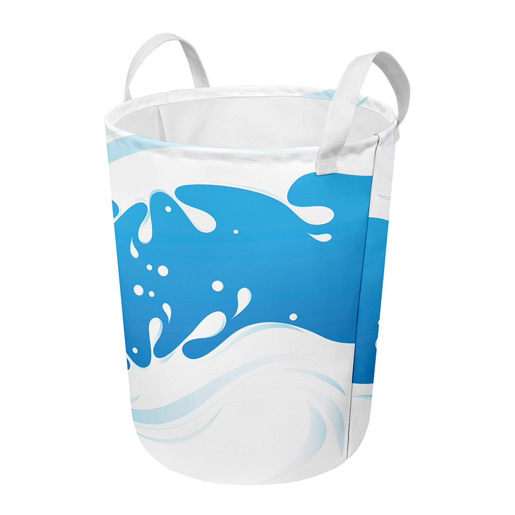 Milk Print Round Laundry Basket