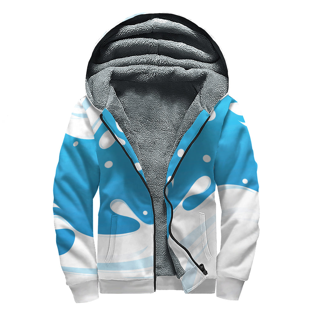 Milk Print Sherpa Lined Zip Up Hoodie