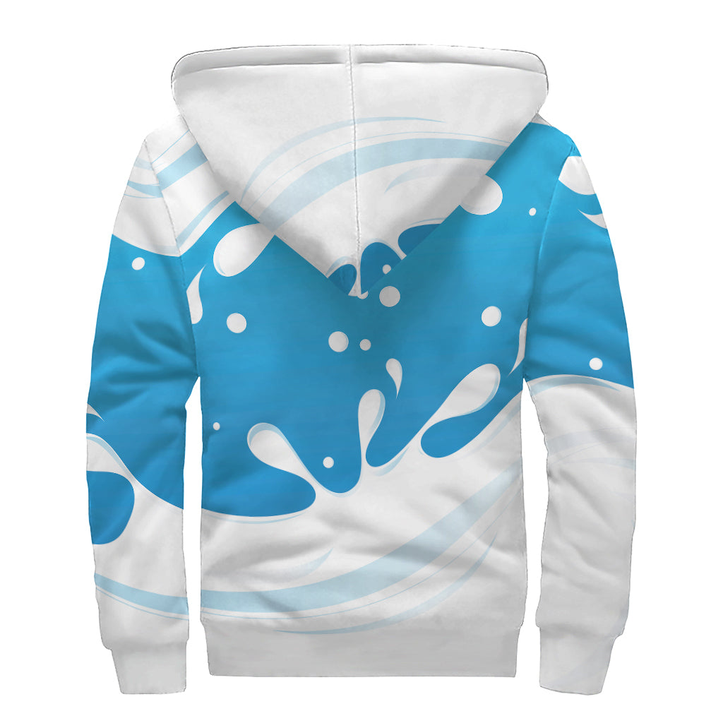 Milk Print Sherpa Lined Zip Up Hoodie