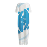 Milk Print Short Sleeve Long Nightdress