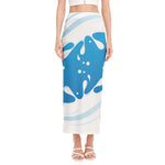 Milk Print Side Slit Maxi Skirt