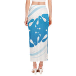 Milk Print Side Slit Maxi Skirt