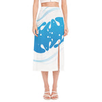 Milk Print Side Slit Midi Skirt