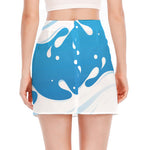 Milk Print Side Slit Mini Skirt