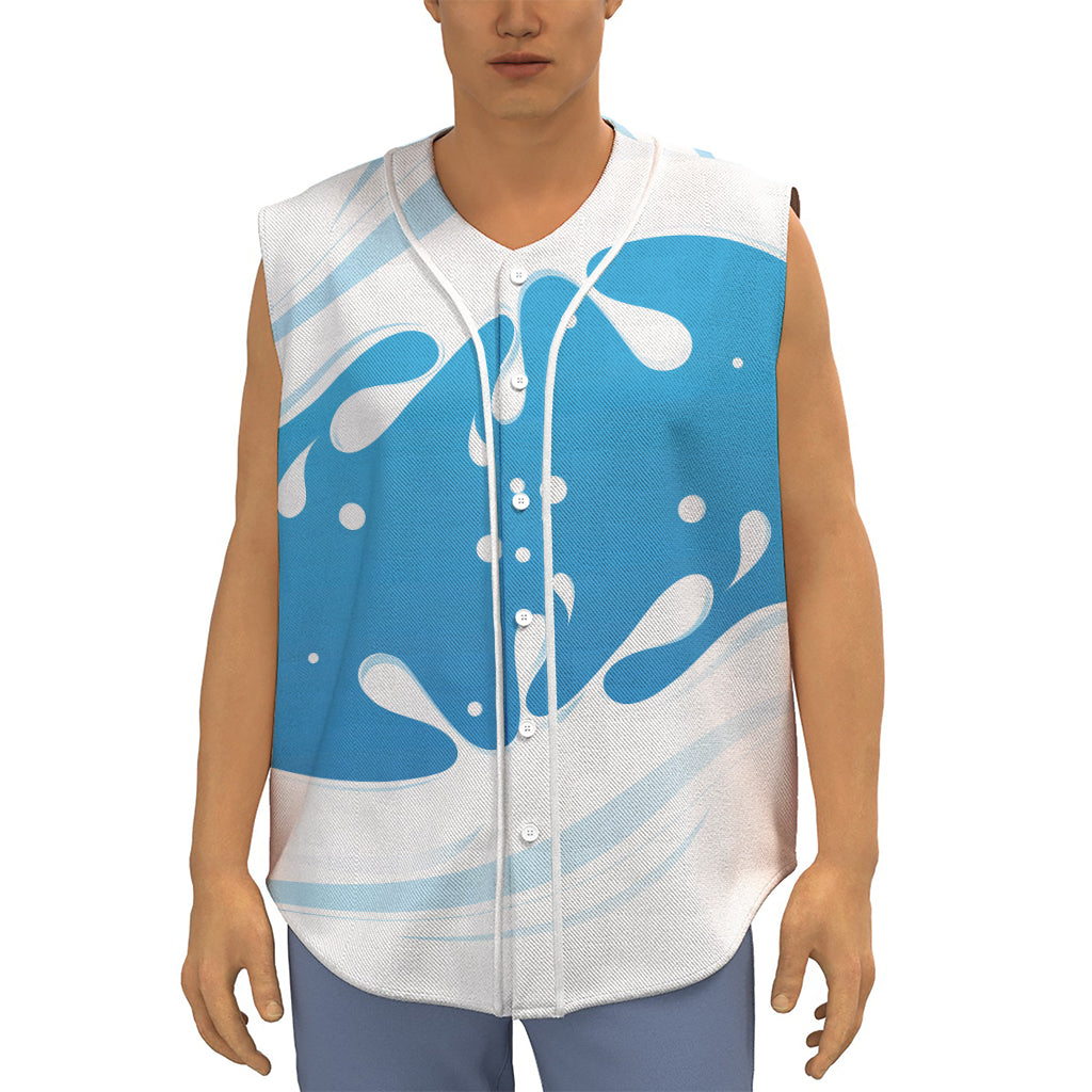 Milk Print Sleeveless Baseball Jersey