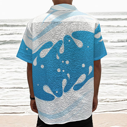 Milk Print Textured Short Sleeve Shirt