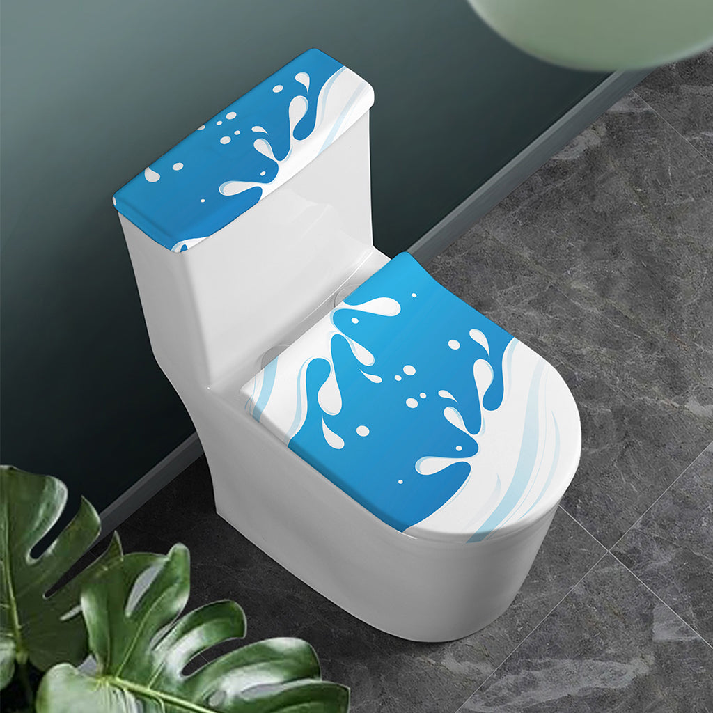Milk Print Toilet Lid And Tank Cover Set