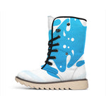 Milk Print Winter Boots