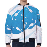 Milk Print Zip Sleeve Bomber Jacket