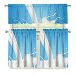 Milk Splash Print 3 Piece Kitchen Curtains