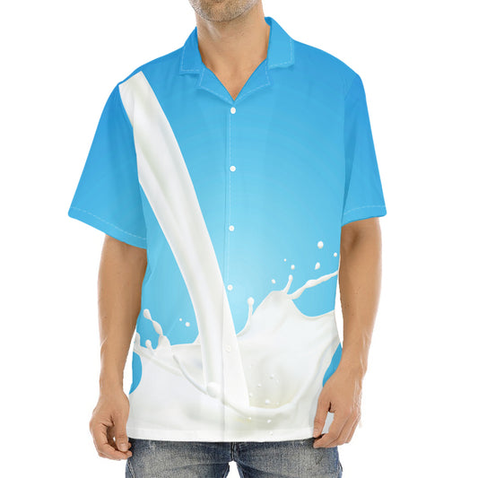 Milk Splash Print Aloha Shirt