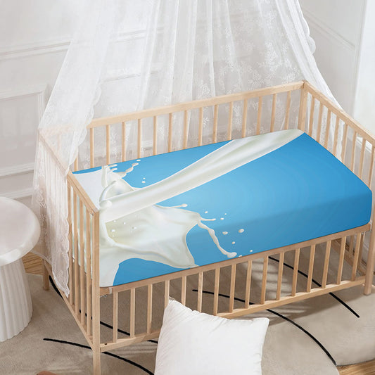 Milk Splash Print Baby Crib Sheet