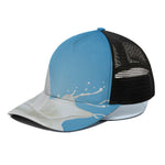 Milk Splash Print Black Mesh Trucker Cap