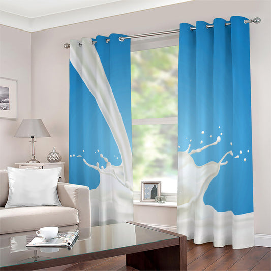 Milk Splash Print Blackout Grommet Curtains