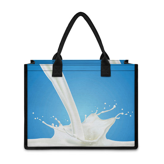 Milk Splash Print Canvas Tote Bag