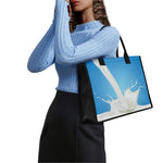 Milk Splash Print Canvas Tote Bag